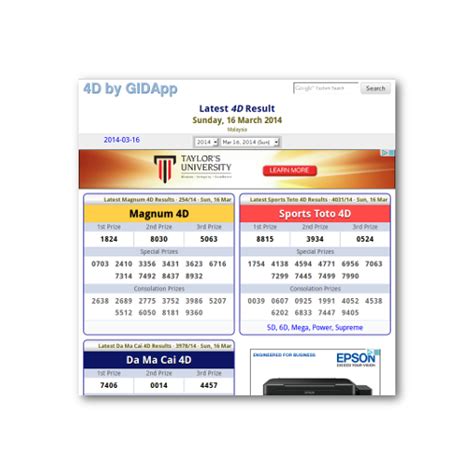 gidapp 4d result
